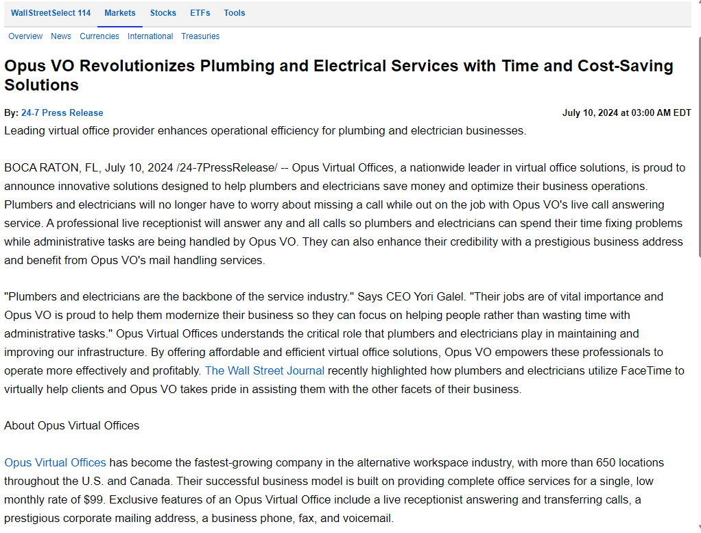 Opus VO Revolutionizes Plumbing and Electrical Services with Time and Cost-Saving Solutions